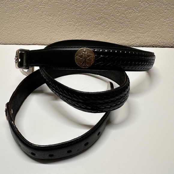 Brighton Onyx Black Leather Golf Belt Mens Size 46 Classic Preppy Vintage - Picture 13 of 16